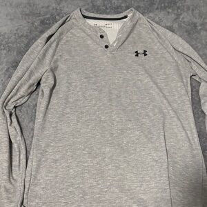 Under Armour Men's Light Gray Henley Sweatshirt